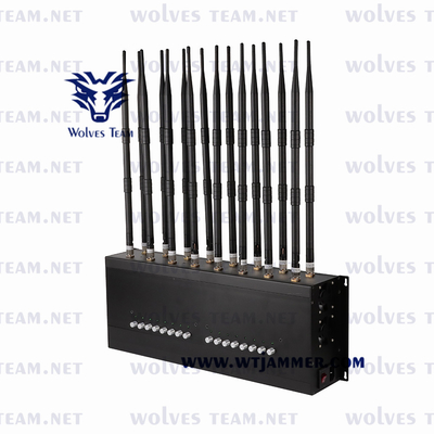 Hoge Regelbare Macht Al het Signaalstoorzender 42W WIFI VHF van de Celtelefoon UHFgps 3G 4G 5G