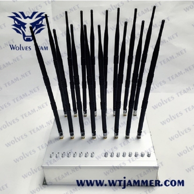 Hoge Regelbare Macht Al het Signaalstoorzender 42W WIFI VHF van de Celtelefoon UHFgps 3G 4G 5G