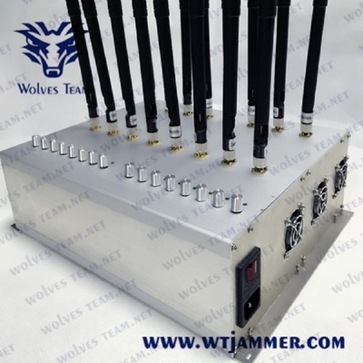 Hoge Regelbare Macht Al het Signaalstoorzender 42W WIFI VHF van de Celtelefoon UHFgps 3G 4G 5G