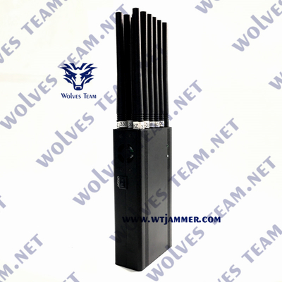 12 antennes Handbediende Gps Blocker voor 3G 4G 5G WiFi UHFvhf GPS Lojack
