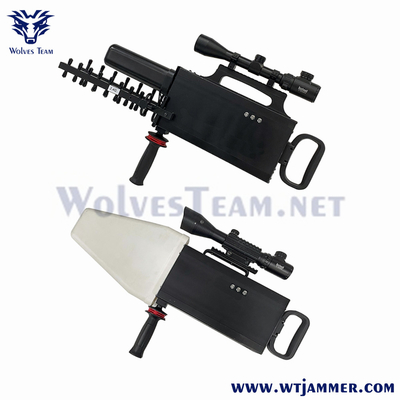 120w Drone Signal Jammers Handheld Gun Style 2500 meter ingebouwd in Antenne
