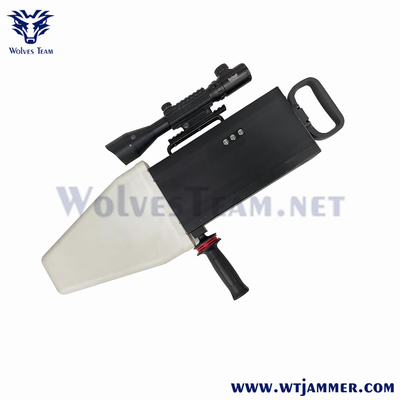 120w Drone Signal Jammers Handheld Gun Style 2500 meter ingebouwd in Antenne