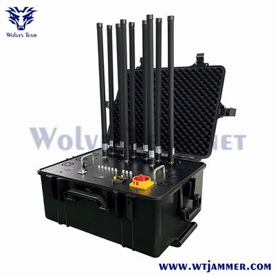 kopen 300M High Power Draagbare 8 Kanalen Militaire Drone Mobiele telefoon Bom Signal Jammer online manufacture