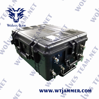 100 Watt draagbare 4 banden Drone Signal Jammer IP65 Waterdicht GPSL1 WIFI2.4G WIFI5.8G Signal Jammer
