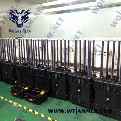 100 Watt draagbare 4 banden Drone Signal Jammer IP65 Waterdicht GPSL1 WIFI2.4G WIFI5.8G Signal Jammer