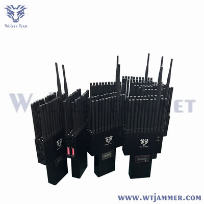 kopen Binnen ingebouwde batterij handheld 22 banden mobiele telefoon stoorzender 2G 3G 4G 5G WiFi2.4g Bluetooth GPSL1-L5 mobiele signaal stoorzender online manufacture