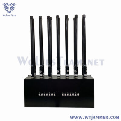 kopen 100W 14 Band Desktop Signaalstoorzender Blokkeert 5g WiFi GPS 4G 3G 2G online vervaardiging