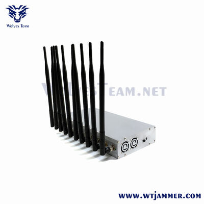 kopen Silver Style 10 Channel Industrial Signal Jammer Desktop & Car Gebruik Alle Draadloze Signal Blocker online vervaardiging