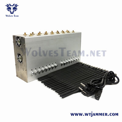 kopen Silver Style 16 Antennen Verstelbare Power Signal Jammer full band 2G 3G 4G 5G WiFi GPS Drone Blocker online vervaardiging