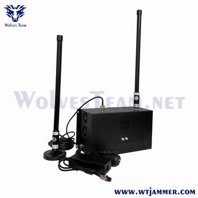 kopen 2 Antennes Lange afstand Directionele Signaalstoorzender Verstelbare Power Anti Drone GPS Blocker online vervaardiging