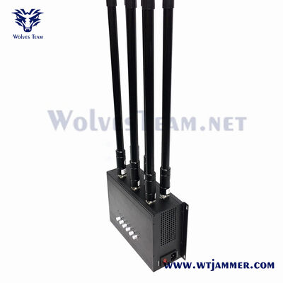 kopen 6 Antennes Lange afstand Directionele Signaalstoorzender Verstelbare Power Anti Drone GPS Blocker online vervaardiging
