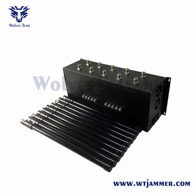 kopen Zwarte stijl 10-kanaal rack montage Industrial Grade Signal Jammer Full Band Anti-Eavesdropping Shield Device online vervaardiging