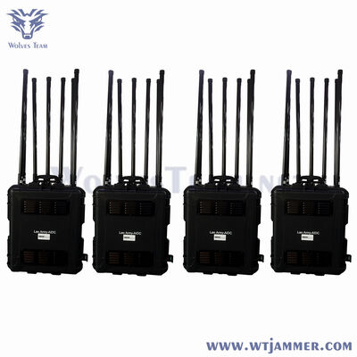 kopen 7-kanaal high power drone jammer, robuuste waterdichte trolley case anti-UAV blokker online vervaardiging