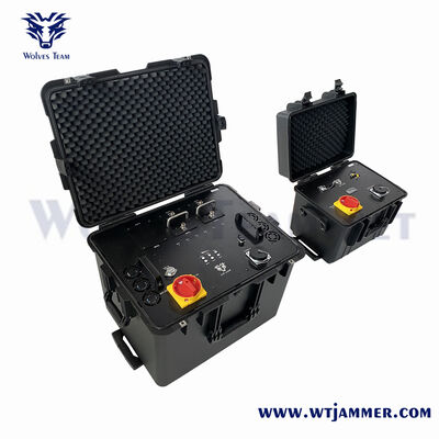 kopen Draagbare multi-kanaal high power anti-drone jammer, modulaire RF-signaalblokker met omni/panel antennes voor buitenbeveiliging online vervaardiging