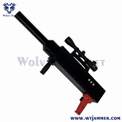 kopen Hoogvermogen 3-band handheld anti drone jammer gun - draagbare UAV signaal blokker met rode greep & scope online vervaardiging