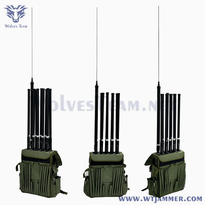 kopen 10 kanaal High Power Backpack Design RF Signal Jammer voor GPS & WIFI & Anti-Drone online vervaardiging