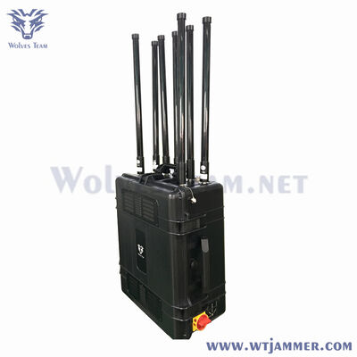 kopen 7 bands 700W draagbare RF mobiele WiFi-signaalstoorzenderblokker met volledige frequentie online vervaardiging