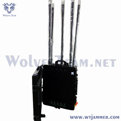 kopen 5 kanalen draagbare koffer Full Band Signal Blocker voor outdoor veld & mobiele inzet online vervaardiging