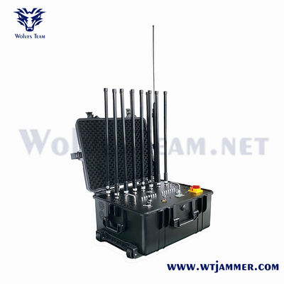 kopen 6 kanalen 600W High Power Trolley Signal Jammer Block 2G/3G/4G/5G/WiFi/GPS online vervaardiging