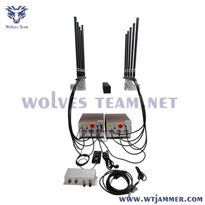 kopen Buiten 10 antennes 800W High Power Drone & Mobile Signal Jammer voor Convoy Protection online vervaardiging