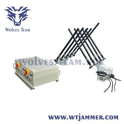 kopen 800W 10 banden vaste gemonteerde RF jammer, verstelbare antennes voor aangepaste dekking online vervaardiging