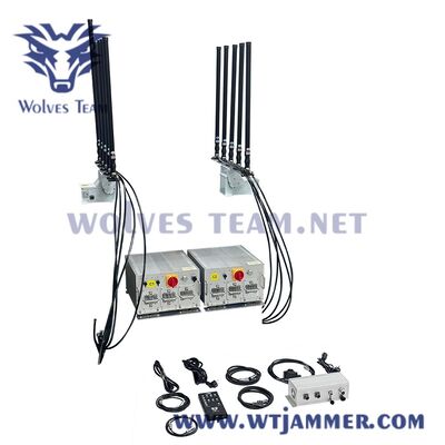 kopen 8 kanalen 600W High Power Vehicle Signal Jammer Alle frequenties blokker voor VIP-bescherming online vervaardiging