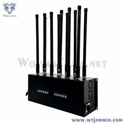 kopen 12 kanalen 600W Full Band Desktop Signal Jammer, blokbereik tot 200m voor alle draadloze signalen online vervaardiging