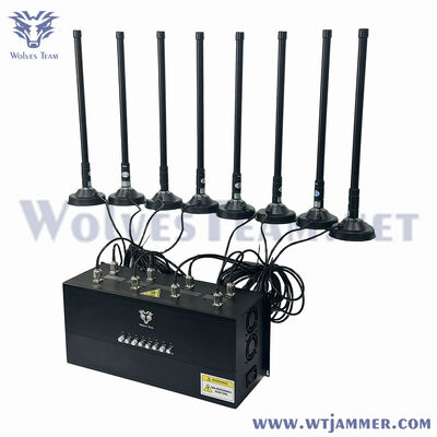 kopen 12-bands krachtige desktop GPS/WiFi/Drone-signaalblokkering, 50-300 m dekking voor beveiligingslocaties online vervaardiging