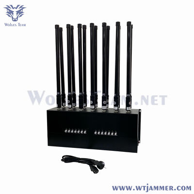 kopen 10 banden 600W High Power Desktop WiFi/Bluetooth/GPS Signal Interference Device online vervaardiging