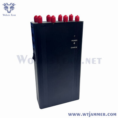 kopen 8 Antenne draagbare mobiele telefoon stoorzender, 2G 3G 4G en LOJACK GPS WIFI signaalstoring online vervaardiging