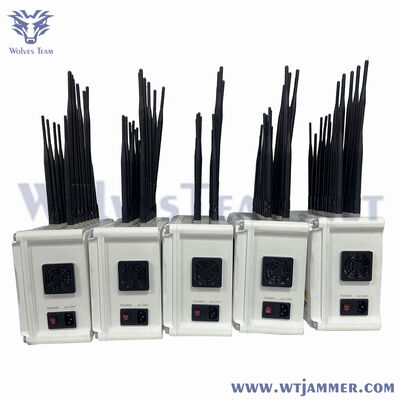 Kopen 4G 5G mobiele telefoonsignal jammer WiFi jammer 16 antenne voor privé conferentieruimte online vervaardiging