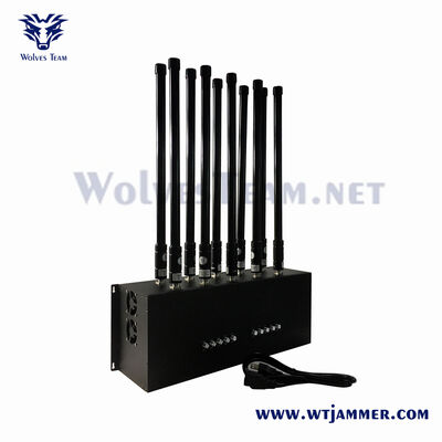 Kopen Indoor Signal Jammer 195W Desktop Multi Band Cell Phone WiFi5.8G Signal Blocker met afstandsbediening online vervaardiging