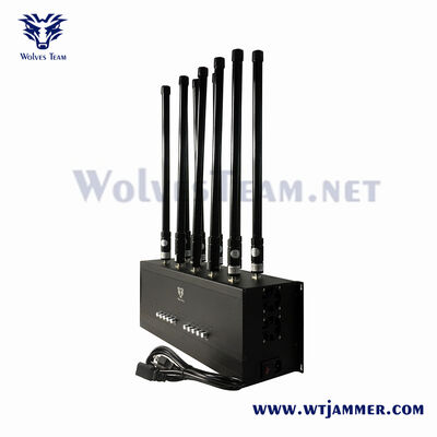Kopen Indoor signaalstoorder 195W Desktop GSM PCS 3G 4G 5G mobiele telefoon signaalblokker met afstandsbediening online vervaardiging