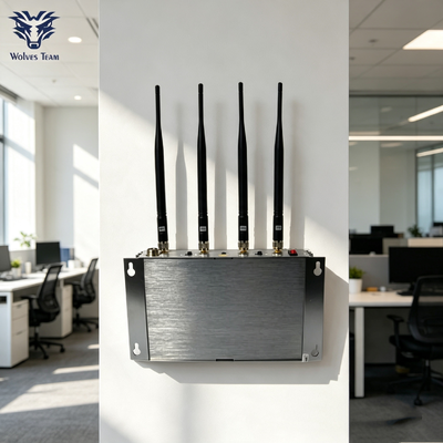 Kopen Selecteerbare 4-antenne GSM CDMA Wifi mobiele signaal jammer Indoor wandmontage Voor geheime vergaderruimtes van hoog niveau online vervaardiging