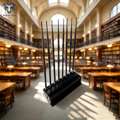Kopen Desktop 8-kanaal verstelbaar signaal jammer High Power 40W Cell Phone Signal Blocker voor stille kerk aanbidding omgeving online vervaardiging