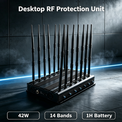 Kopen 42W 14-band Desktop Signal Jammer met omnidirectionele antenne voor multi-frequency blokkering online vervaardiging