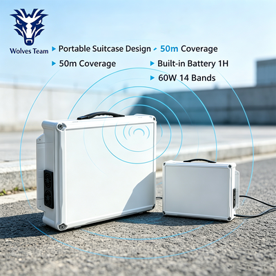 Kopen 60W 14-kanaals Desktop Signal Jammer met omnidirectionele antenne voor uitgebreide RF-interferentie online vervaardiging