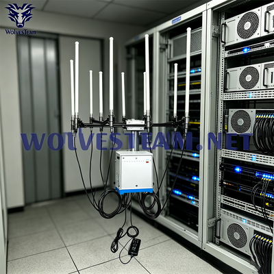 Kopen 400-800W High Power Weatherproof Signal Jammer IP65 Outdoor 8 Bands 2G 3G 4G 5G WiFi VHF UHF 24/7 Continuous Operation online vervaardiging