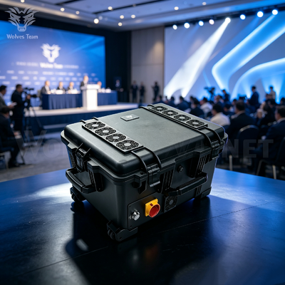 Kopen Draagbare Signaalstoorzender 500W 10 Banden Multi-frequentie Signaalblokker voor Draadloze Communicatie Signaalonderdrukking online vervaardiging