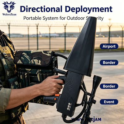 Kopen 120W 4-Bands Rugzak Drone Jammer Anti-UAV Systeem met 1-Uur Batterijduur online vervaardiging