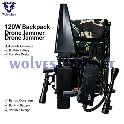 Kopen 120W Draagbare Rugzak Drone Jammer 4-Band GPS WiFi Blocker voor Veldmissies online vervaardiging