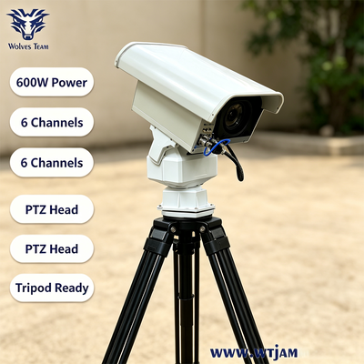 Kopen 600W 6-kanaals PTZ Drone Jammer met Directionele Antenne voor Volledige Dekking Anti-Drone Signaalblokker online vervaardiging