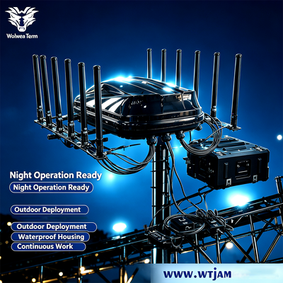 Kopen 1400W 14-Band Waterdichte Vaste Signaalstoorzender 5G 4G WiFi GPS UHF VHF Volledig Spectrum Dekking online vervaardiging