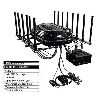 Kopen 1400W 14-kanaals IP65 waterdichte vaste signaalstoorzender voor buitensecurity online vervaardiging