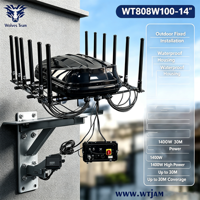 Kopen 1400W 14-Band IP65 Waterdichte Buiten Signaal Stoorder RF Stoorder voor Gevangenis Perimeter Beveiliging online vervaardiging