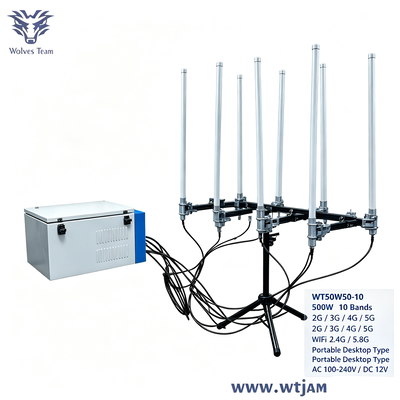 Kopen 500W 10-Bands Draagbare Signaalstoorzender voor Mobiele Telefoon en WiFi Blokkeren online vervaardiging