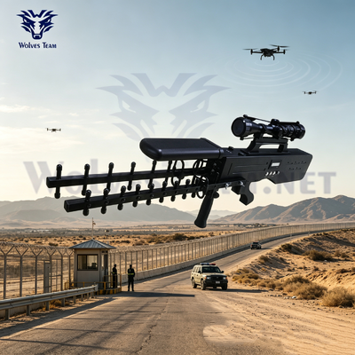 Kopen 30W Draagbaar Anti-drone RF Onderdrukkingspistool Maximale Effectieve Dekking van 500 Meter voor Grensgebieden online vervaardiging