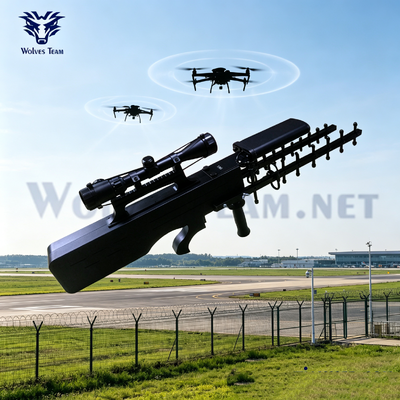 Kopen Hoogwaardig draagbaar anti-drone RF-onderdrukkingspistool met een effectief bereik tot 500 meter voor strijdkrachten of wetshandhaving online vervaardiging