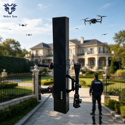 Kopen Nieuwste outdoor-gun-type signaaljammer 500-1000M Voor VIP-bescherming Draagbaar anti-UAV-apparaat met aanpasbare 4?? 8 frequentiebanden online vervaardiging