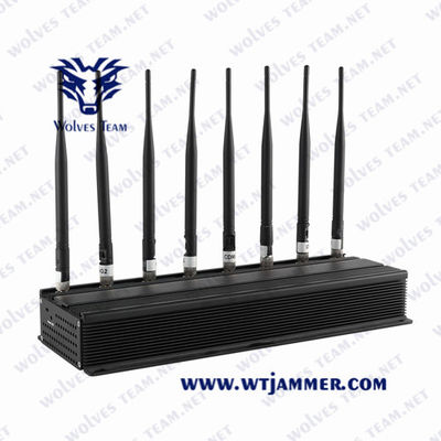 Van het de Telefoonsignaal Jammer/UHF VHF van Desktopantennes Regelbare Krachtige Mobiele GSM 5G Signaalstoorzender In alle richtingen